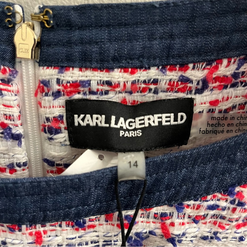 NWT Karl Lagerfeld Tweed Dress Size 14 - Picture 3 of 4